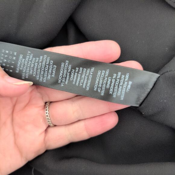 WHBM Peplum Top Blouse Long Sleeve Chiffon Embroidered Bishop Empire Size 10 - Picture 8 of 11